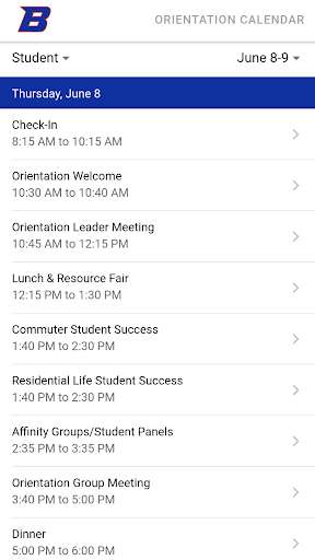 Boise State Orientation Screen 3