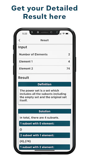 Power Set Calculator Screen 3