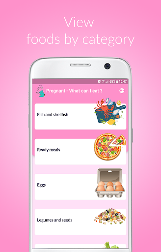 Android application Pregnant: what can I eat ? screenshort