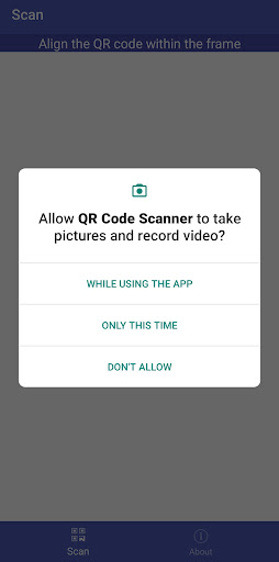 Android application QR Code Scanner screenshort