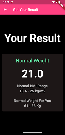 Simple Bmi Calculator Screen 2