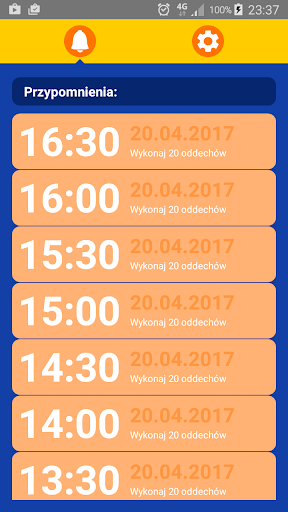 Android application Menager oddechu screenshort