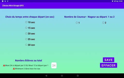 Android application EPS Chrono Groupe screenshort