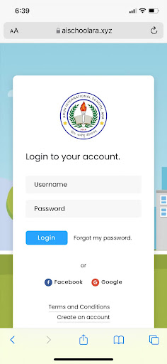 Android application Arun international school screenshort