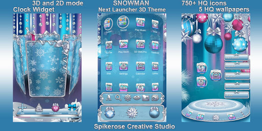 Snowman 3D Next Launcher Theme Screen 2
