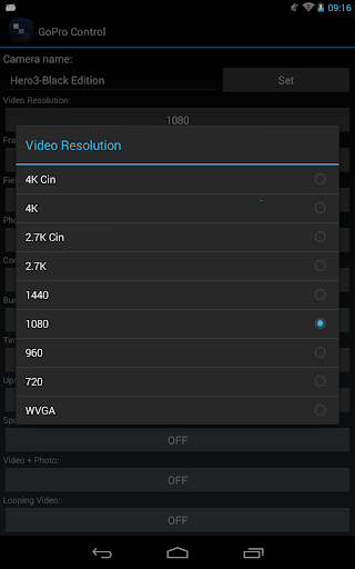 Camera Controller for Hero Cam
