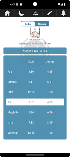 Android application Ross Street Masjid screenshort