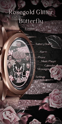 Rosegold Butterfly_Watchface Screen 2