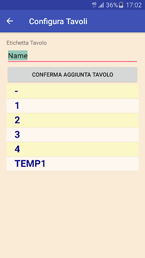Commands waiter WifiOrderSA Screen 2