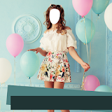 Girl Short Dress Photo Montage icon