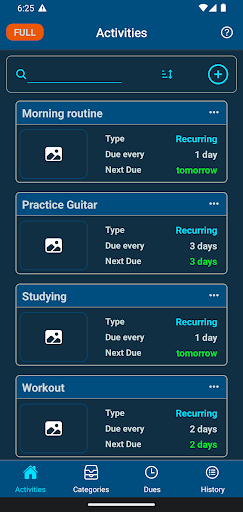 Activity Master Screen 3