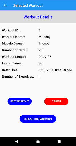 High Intensity Training Applic Screen 3