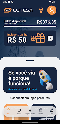 Android application Cotesa Cashback screenshort