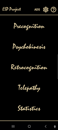 Android application ESP Project - Psychic Test screenshort