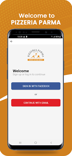 Android application Pizzeria Parma screenshort