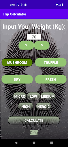 Mushroom Calculator Screen 2
