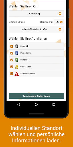 Altenburg Abfall App Screen 2