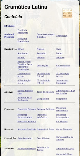 Android application Gramática Latina screenshort