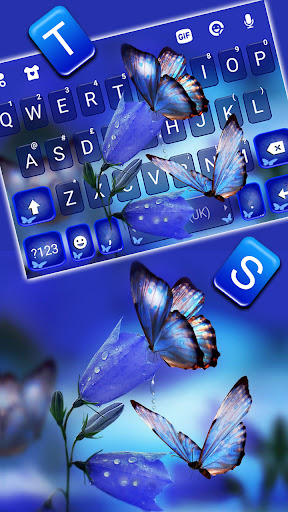 Blue Butterflies Keyboard Back Screen 2