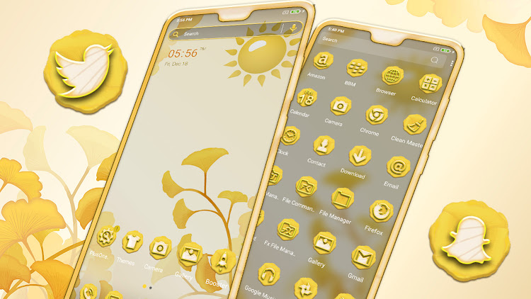 Yellow Ginkgo Leaf Theme - 3.1 - (Android)
