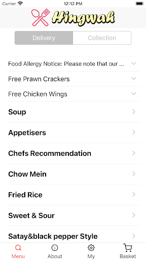 Android application Hing Wah screenshort