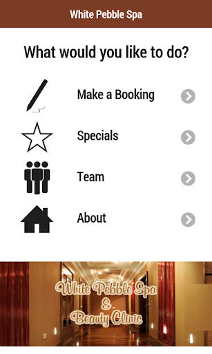 Android application White Pebble Spa screenshort