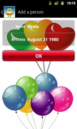 Birthday Gifts List Screen 2