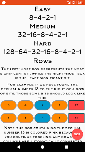 Android application Binary Game screenshort