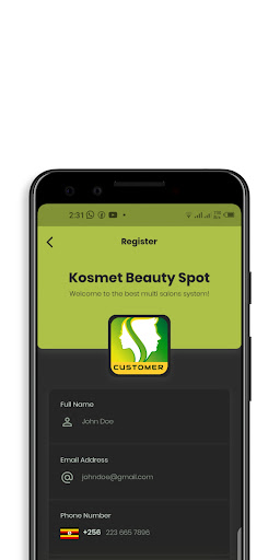 Android application Kosmet Saloon Owner screenshort