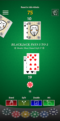 Android application Bitcoin Blackjack screenshort