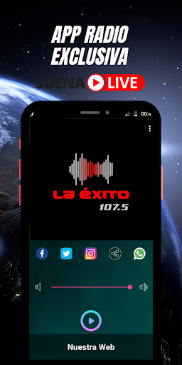 Android application Radio La Éxito 107.5 screenshort