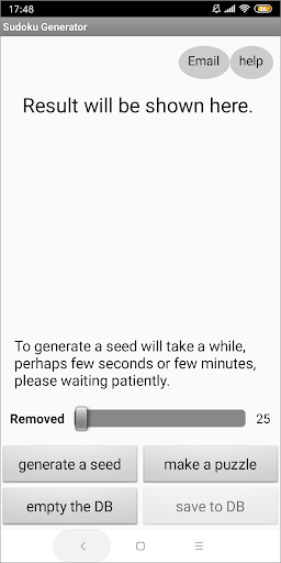 Android application Sudoku Generator screenshort