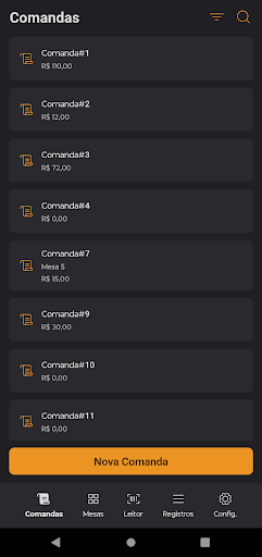 Android application Comandas - BeerSales screenshort