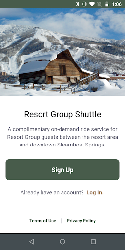 Android application Resort Group Shuttle screenshort