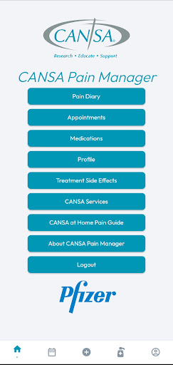 Android application CANSA Pain Manager screenshort