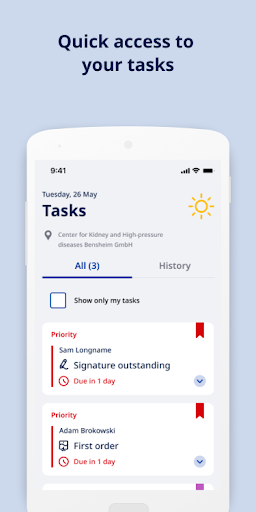 Android application Fresenius OrderManager screenshort