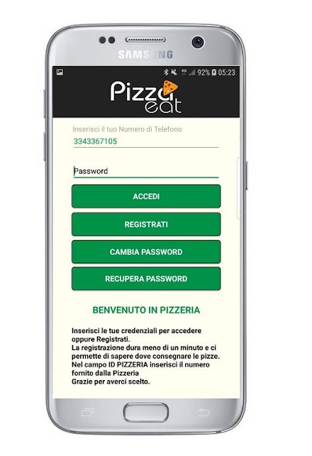 PIZZA EAT Cliente Screen 2