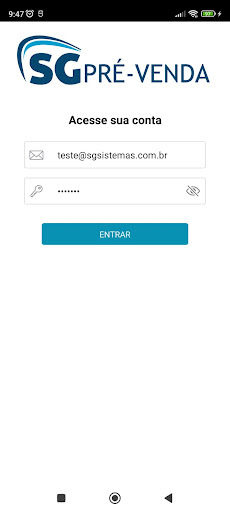 Android application SG Pré Venda screenshort