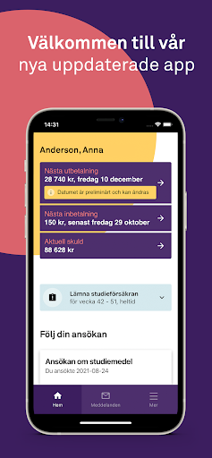 Android application CSN Mina sidor screenshort
