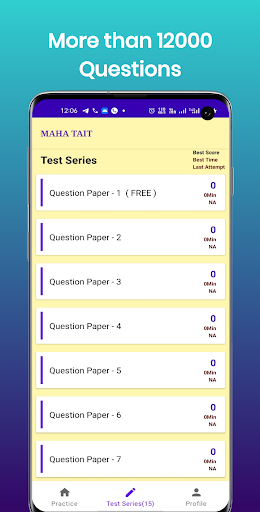 MAHA TAIT - Online Test Series Screen 2
