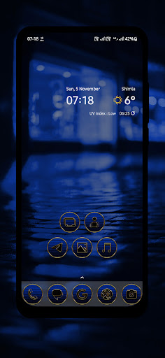 Android application Luxurious Blue Gold Icon Pack screenshort