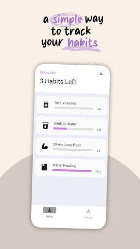 Android application Simple Habit Tracker screenshort