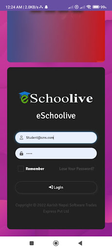 eSchooLive Screen 2