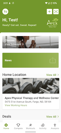 Android application E-GYM at Apex screenshort