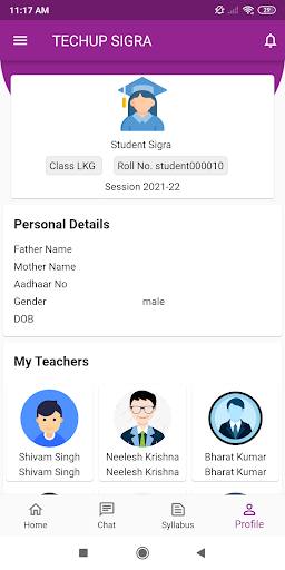 Techup Free School ERP Screen 2