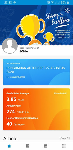 BINUS Mobile for Parent Screen 3