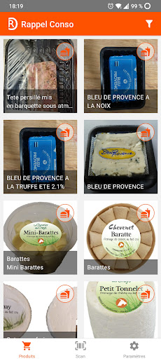 Android application Rappel Conso screenshort