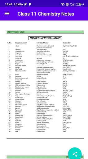 Class 11 Chemistry Notes Screen 3