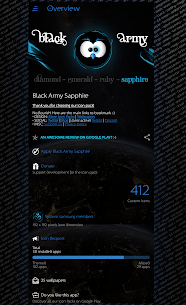 Black Army Sapphire Icon Pack APK (Patched/Full) 5