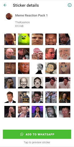 Android application Meme Reaction Sticker screenshort